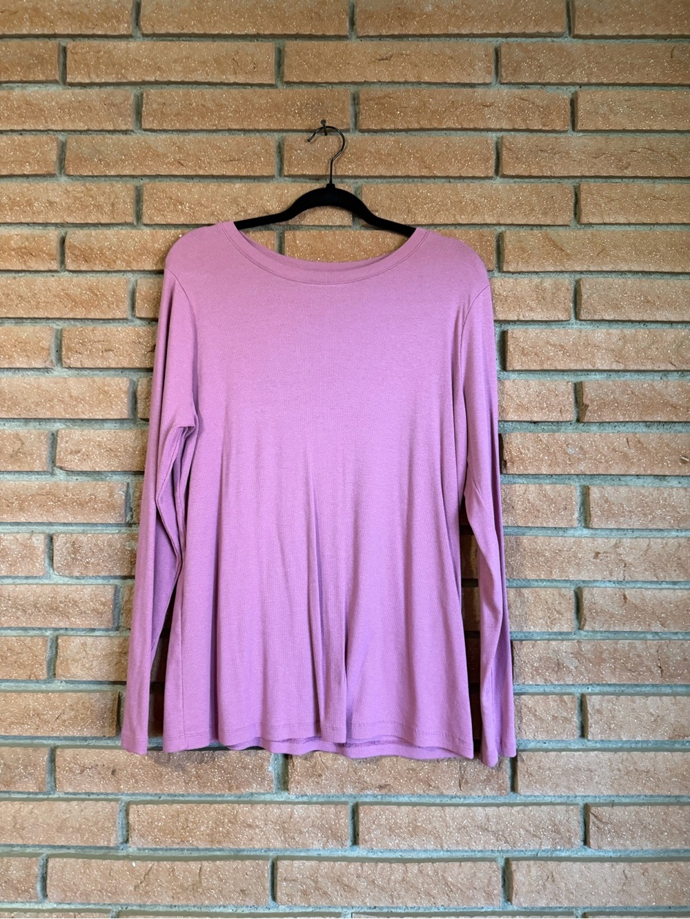 a new day Mauve Long Sleeve Scoop Neck Top